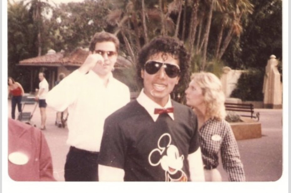 🔥Michael Jackson in his little red bowtie and Mickey Mouse tee shirt at Disneyland .. #TuesdayThrowback