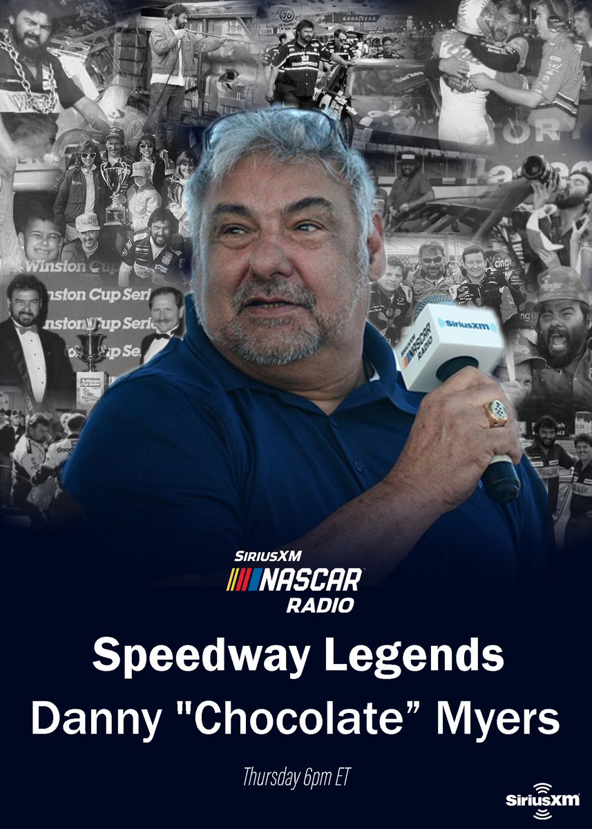 SiriusXMNASCAR's tweet photo. 🙌🏼 𝙏𝙊𝘿𝘼𝙔 ����𝙎 𝙏𝙃𝙀 𝘿𝘼𝙔 🙌🏼

A brand new SiriusXM Speedway Legends debuts tonight at 6 pm ET.

🍫 @chocolatemyers3 tells @DGodfatherMoody his story, in his words, the way only he can.

🎧 → https://t.co/yVP8e2J9jy https://t.co/dA2pHTQv55