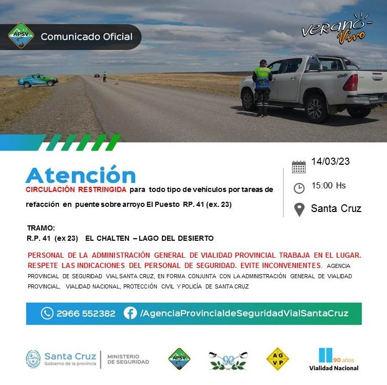 SegVialStaCruz's tweet photo. #SeguridadVial 
#SantaCruz
#Argentina https://t.co/Jg2JSYKNuJ