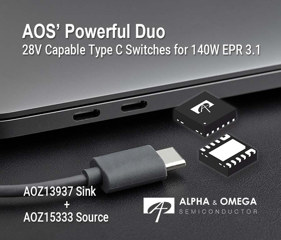 #AOS Introduces a Powerful New Duo of Protection Switches for Type-C EPR 3.1
… bit.ly/3Lw5TDk
#sink #source #TypeC #APEC #switches