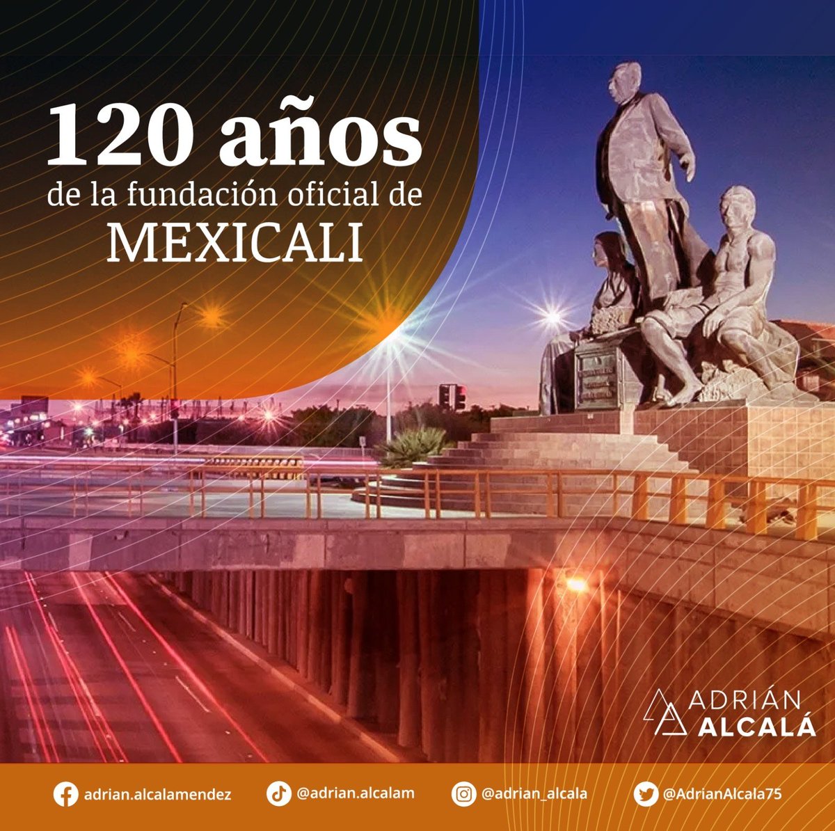 AdrianAlcala75's tweet photo. 🗓 Hoy es aniversario de la fundación de mi tan querido #Mexicali, mi ciudad natal, una tierra próspera y pujante, llena de sol y gente hospitalaria.

¡Orgulloso #cachanilla; feliz aniversario, #Mexicali! https://t.co/C9EKnSgd1E