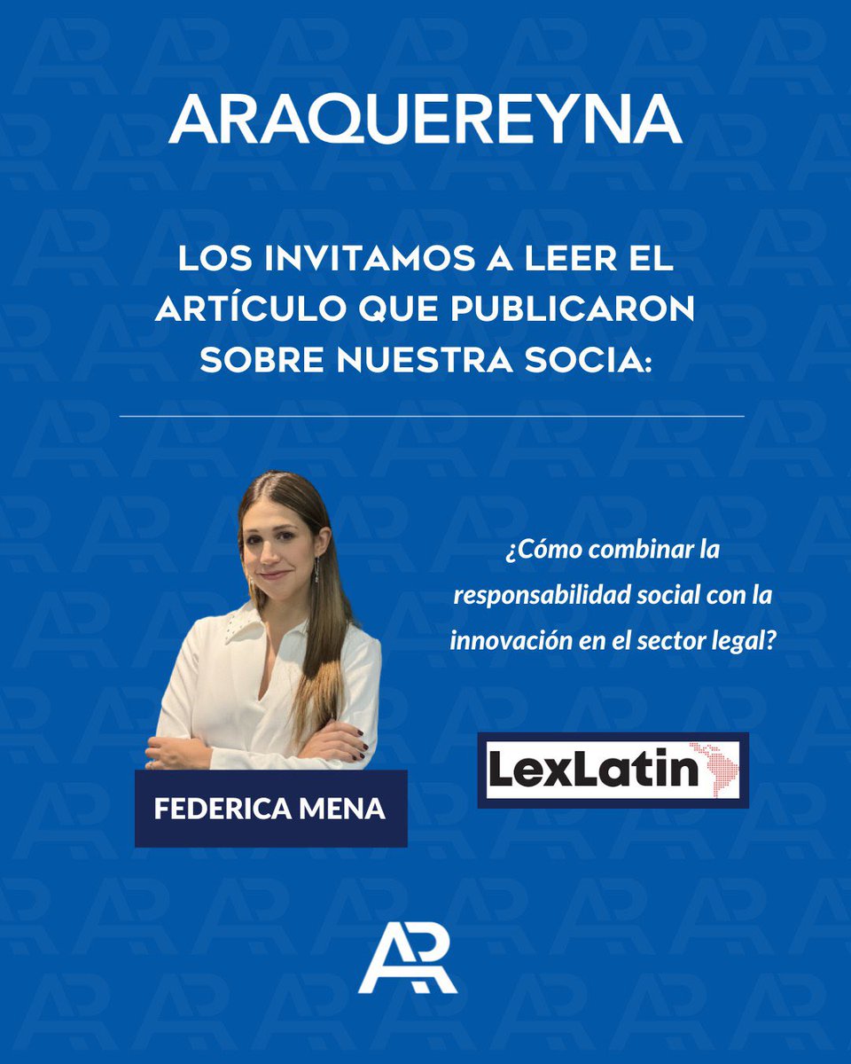 Aquí puedes encontrar el link del artículo sobre nuestra socia Federica Mena, en la página web de <a href="/LexLatin/">LexLatin</a>: 🔗  

lexlatin.com/entrevistas/re…