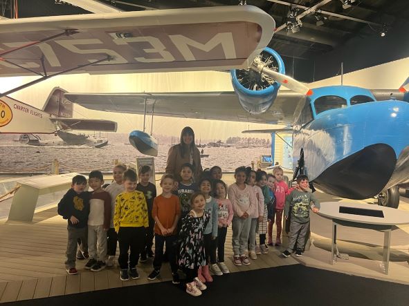 Grade K enjoyed the day at "The Cradle of Aviation" to participate in their "Push &amp; Pull Paintings" program.  Students explored the forces of push &amp; pull to create a piece of art using different mediums like newspaper, gravity, and magnets as they uncovered the science of motion.