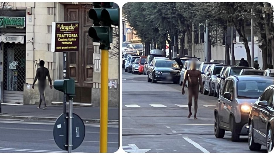 Uomo nudo gira per roma. Ritrovato poco fa in un istituto per suore.