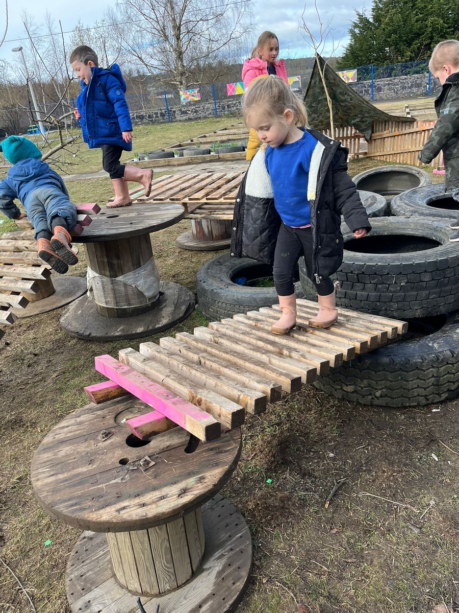 nurserydennyps's tweet photo. Our outdoor zone has been super busy and lots developing with our loose parts this week. New tyre climbing wall, cable drum slide, obstacle course to name but a few. The children have been really developing their gross motor and balancing skills. #outdoors #looseparts #newspaces https://t.co/KK8ZbSVUHh