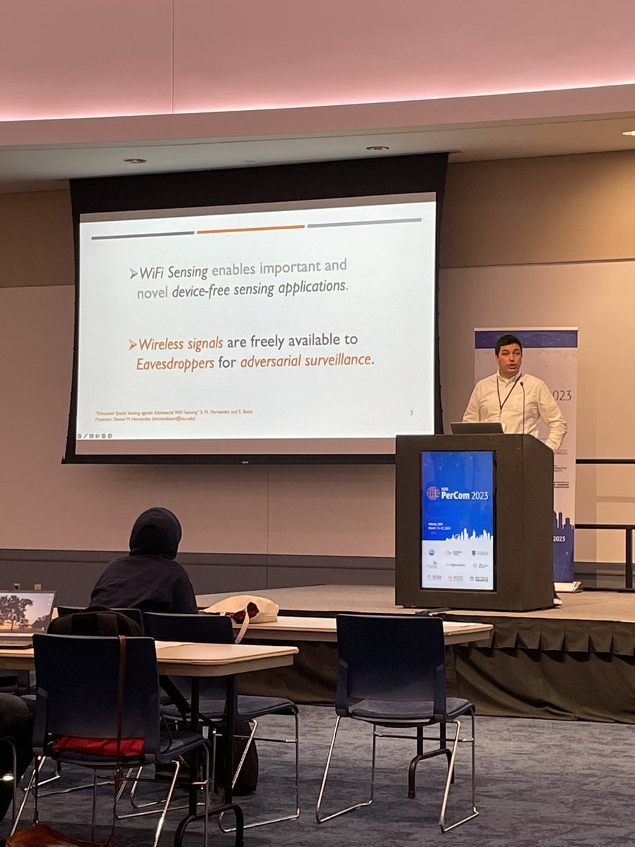 eyuphan_bulut's tweet image. Steven is presenting our paper titled “Scheduled Spatial Sensing against Adversarial WiFi Sensing” at @IEEEPerCom #Percom2023.