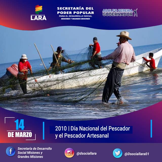 #14Mar 🅔🅕🅔🅜🅔́🅡🅘🅓🅔🅢 🅓🅔🅛 🅓🅘́🅐

 🇻🇪 Día Nacional del Pescador y el Pescador Artesanal (2010)

#ChávezAntiimperialista 

<a href="/teresalinarezps/">Teresa Linarez PSUV</a> 
<a href="/BrigadaGuerril1/">BRIGUECOM1</a> 
@Tripeareslomio