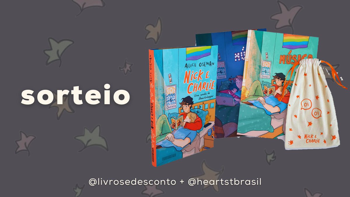 heartstbrasil's tweet photo. SORTEIO 🍂📚

Em parceria com o @livrosedesconto, vamos sortear uma pessoa para ganhar um 'Nick e Charlie' + brindes conforme disponibilidade no dia do sorteio! 

Para concorrer basta:
• Seguir @heartstbrasil e @livrosedesconto;
• Dar RT nesse tweet; https://t.co/RsdwuVfml5