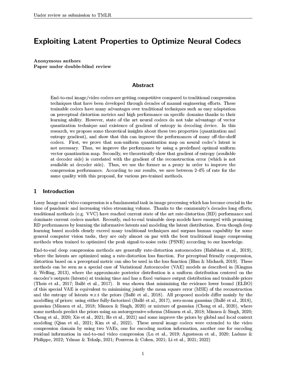 TmlrSub's tweet image. Exploiting Latent Properties to Optimize Neural Codecs

openreview.net/forum?id=Sv0FW…

#codecs #decoding #quantization