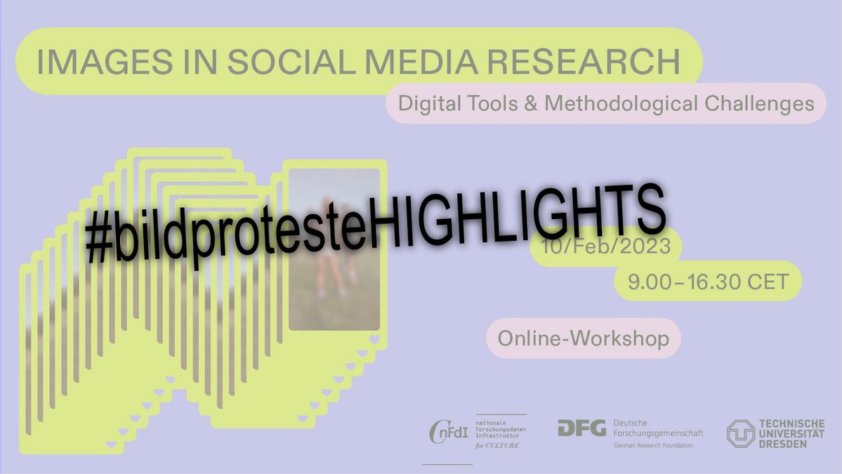 Looking back on our workshop organized by Verena Straub <a href="/StraubVerena/">Verena Straub</a> and Christoph Eggersglüß from <a href="/nfdi4culture/">@nfdi4culture@nfdi.social</a>, we want to share some highlights
in the next ten days #bildprotesteMETHODS #bildprotesteHIGHLIGHTS <a href="/dfg_public/">DFG public | @dfg_public@wisskomm.social</a> @GSW_TUDresden