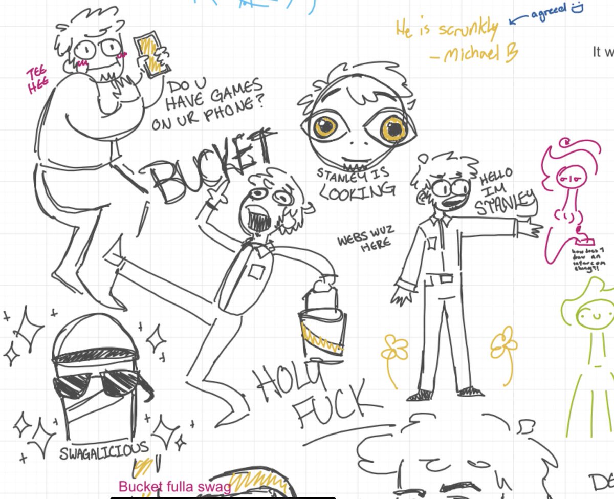 webs4ribs's tweet photo. Yesterday’s TSP whiteboard shenanigans: 
#tsp #TheStanleyParable #tspfanart https://t.co/frJsVFAQ75