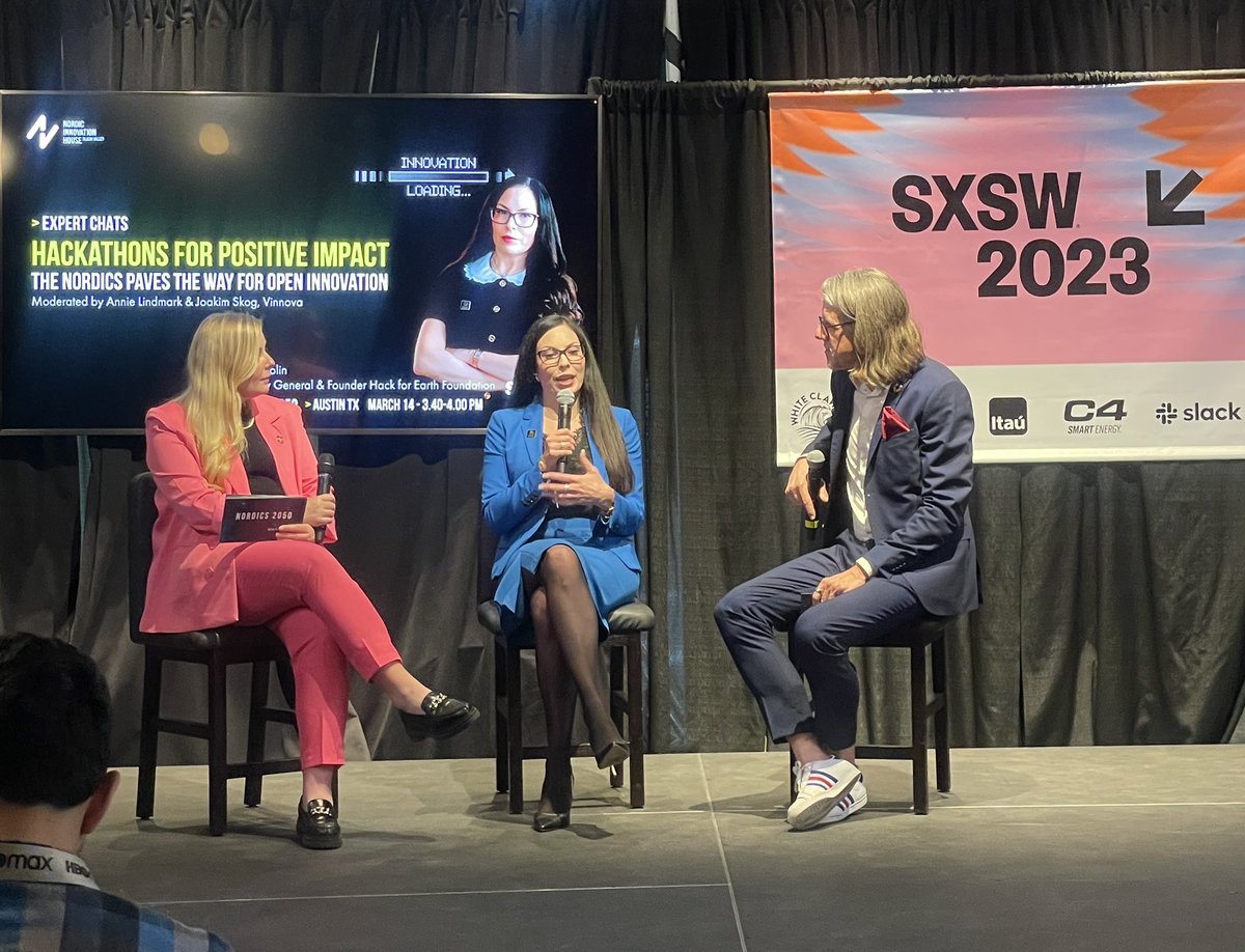 #nordics2050at <a href="/sxsw/">SXSW</a> 

#annmolin <a href="/HackforEarth1/">Hack for Earth</a> 
<a href="/innorhouse/">Nordic Innov. House</a> <a href="/AnnieLindmark/">Annie</a> 
<a href="/vinnovase/">Vinnova</a> #Hackathon