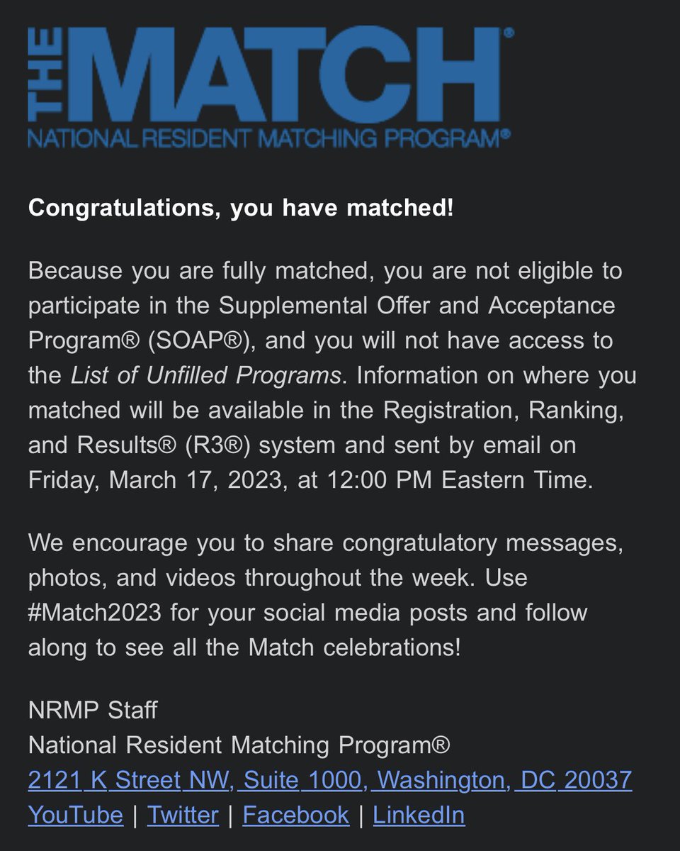 Matched!!!!! ✅ #orthomatch #orthotwitter #firstgen #match2023 #meharrymade