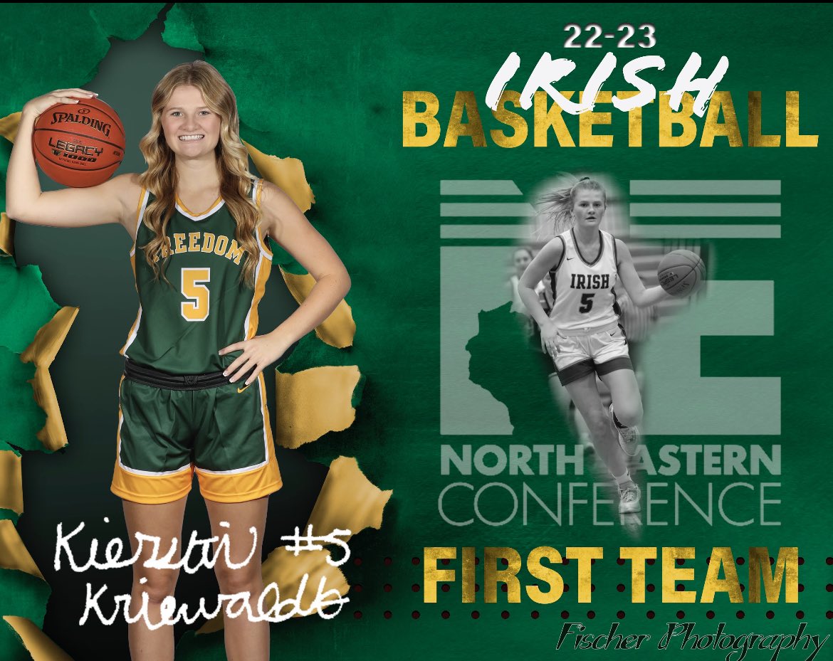 Congrats Sydney, Sadie, Rylie, Kierstin on being chosen for FIRST Team All Conference 🏀☘️💚