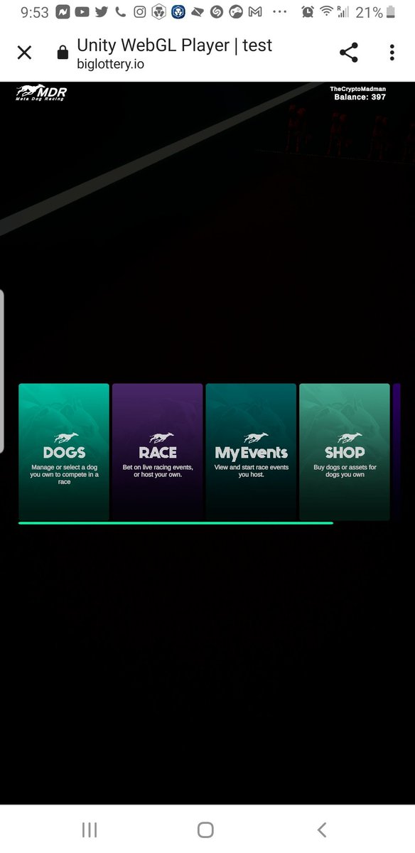 soflo_chic's tweet photo. Help support โฅ๏ธ+RT
Meta Dogs Racing Game is nearing completion. Join us in free fun entertainment
telegram https://t.co/oH615bPRRG WL+ sneak peek ๐ #MDR interface.
Use your minted #NFT in-game
#NFTCommunity #Whitelist #dograce #metadogs #Polygon #NFTs #webgl #unity3d https://t.co/4ABjtPxZlH