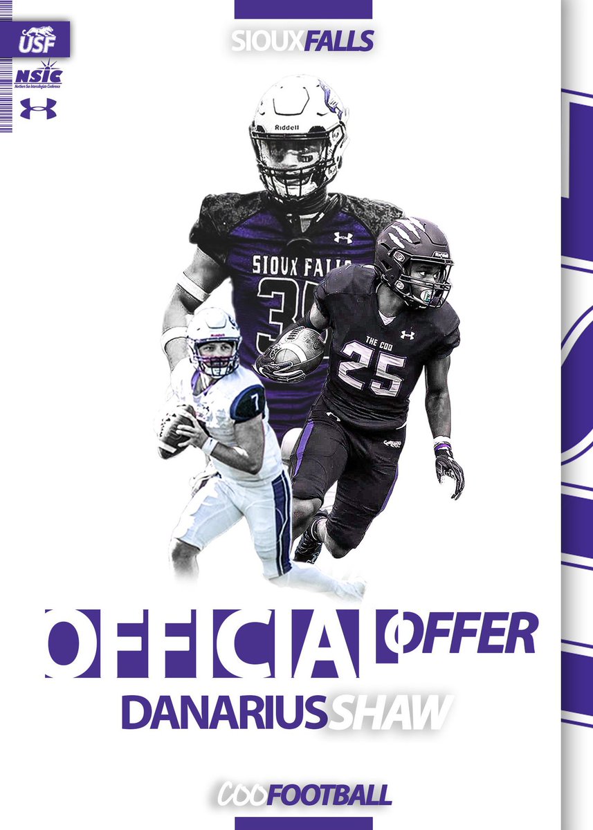 Blessed and excited to receive an offer from The University of Sioux Falls @TaylorMarkhus @JimGlogowski @CoachCapitani @Coach_PauleyD @Coach_Nol