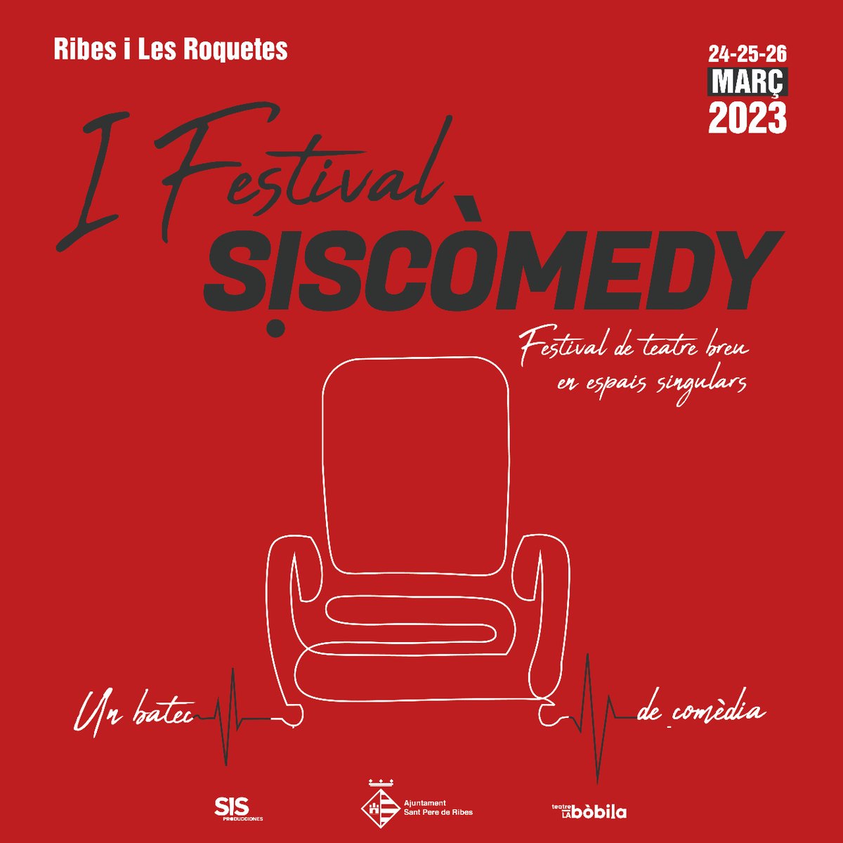 santperederibes's tweet photo. 🎭 I FESTIVAL SISCÒMEDY
Teatre i humor en ruta a 6 espais singulars del municipi. Un batec de comèdia!
🗓️ 24, 25 i 26 de març
🎫 https://t.co/8Wm15qrblg
Rutes d'espectacles del 24 i el 25 de març: 10 €
Gala final: entrada gratuïta

#FestivalSiscòmedy #Unbatecdecomèdia
#SPRibes https://t.co/laDg6Q17pV