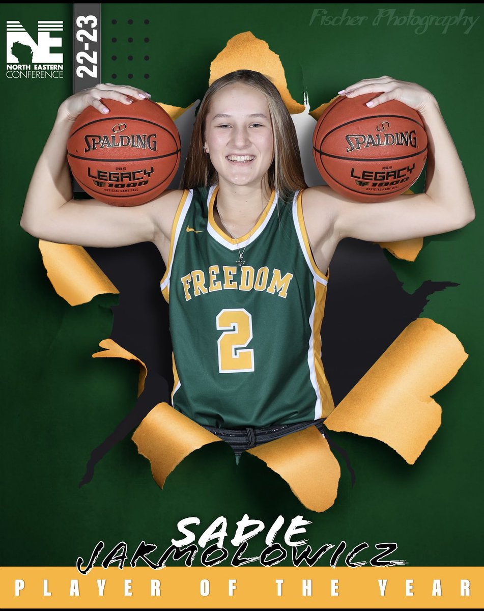 Congrats Sadie on becoming Player of the Year for the Second Consecutive Year in the North Eastern Conference! 🏀☘️💚