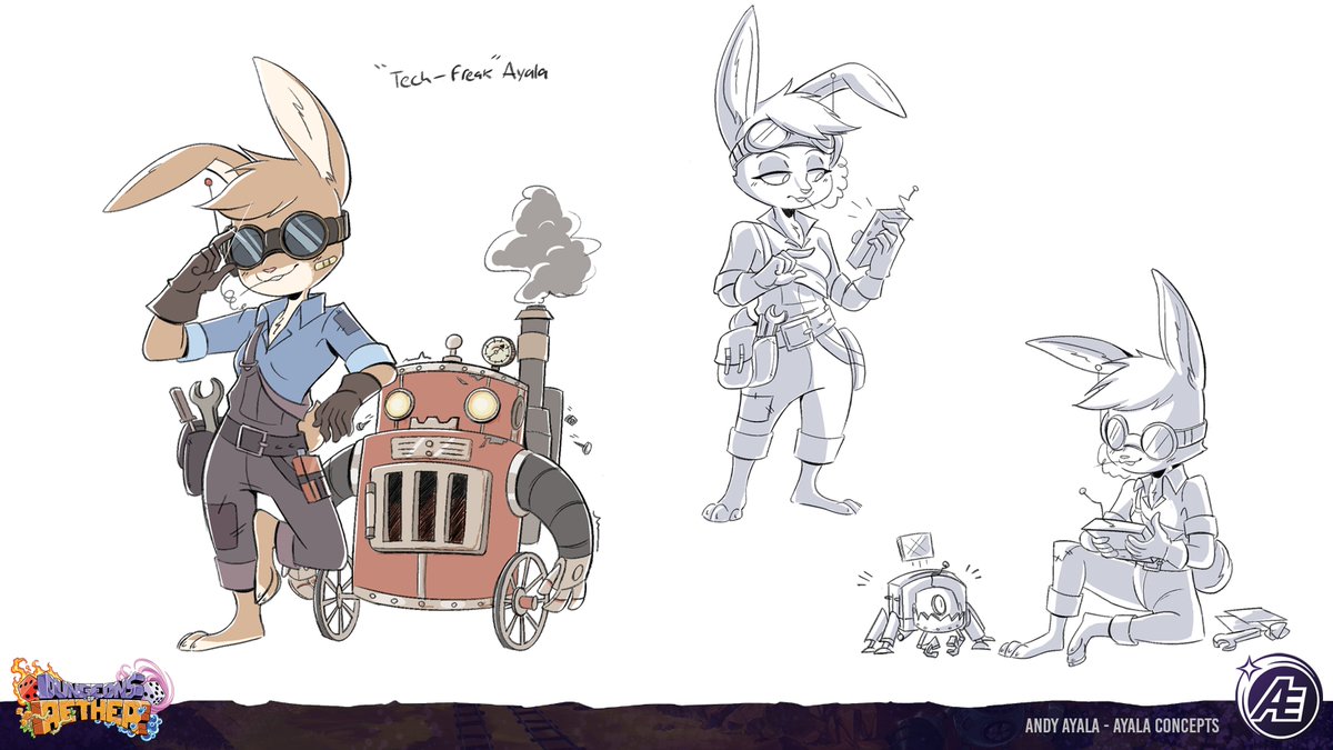 YeahBeezii's tweet image. Concept art of Ayala!

Over time, she went from minor NPC role to becoming more integral to the story, sort of as Fleet&apos;s mentor figure.
#dungeonsofaether