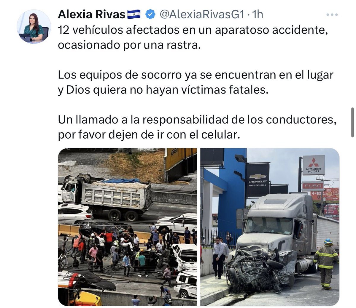 ¿O sea que la diputada <a href="/AlexiaRivasG1/">Alexia Rivas🇸🇻</a> es testigo de que el conductor del transporte iba manejando mientras usaba el celular?

Qué irresponsable señalar a alguien de hacer algo y hablar de algo cuando NO ESTABAS presente.