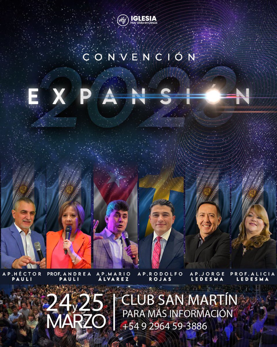 angmforno's tweet photo. Estamos muy expectantes con todo lo que Dios manifestará el 24 y 25 de marzo en el Club San Martín 🙌 Para info - inscripciones  +54 9 2964 59-3886  #Expansion 🌌 #Convencion2023 https://t.co/S847xMpKfR
