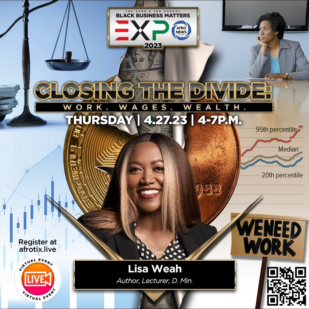 afronews's tweet photo. The AFRO will present its 3rd Annual Black Business Matters virtual EXPO with the theme, Closing the Divide: Work, Wages & Wealth Thursday, April 27th, 4-7 pm
You can register here for complimentary admission: https://t.co/iLGelk0WFN
#afronews #BBM2023 #ClosingtheDivide https://t.co/P3fKyvmbBs