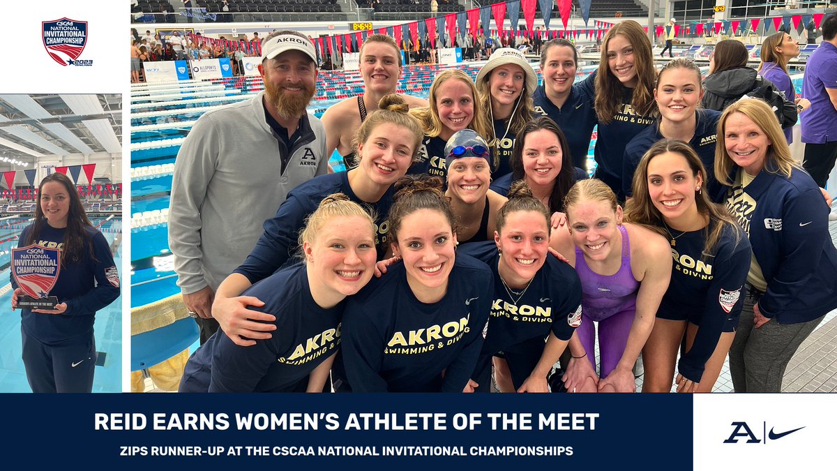 ZipsWSD's tweet photo. 💦Reid Earns Athlete of the Meet🏆🥇👏, Zips Runner-Up at the CSCAA National Invitational Championships🥈 #RooPrint |#GoZips🦘
 
Recap👉 https://t.co/8MCLfAclmh https://t.co/tEtLRCehkg