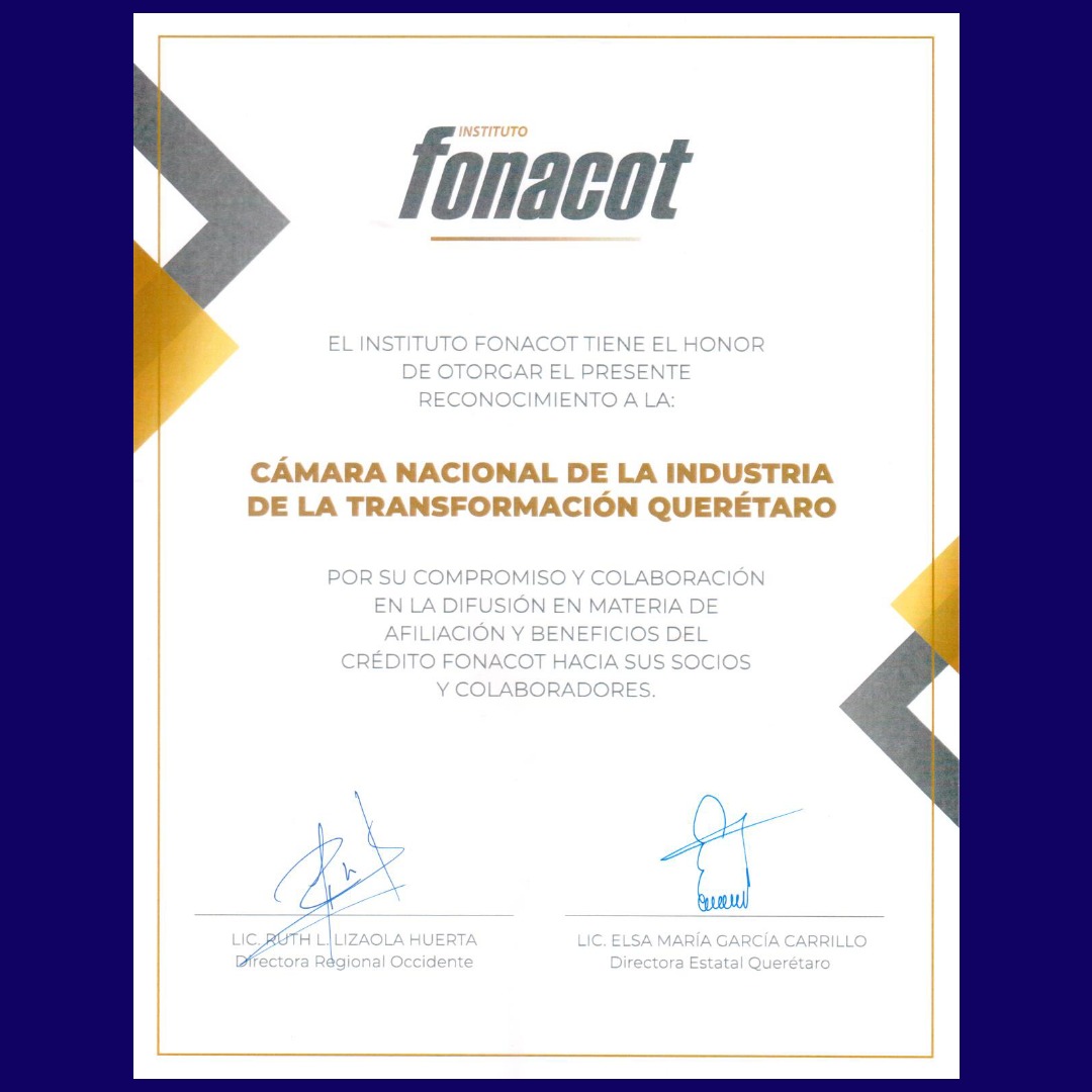 CANACINTRAqro's tweet photo. 🤝🏻 El día de hoy nuestro Presidente @EsauMagallanes recibió reconocimiento que se otorgó a la #CanacintraQRO por parte @Fonacot_oficial por su compromiso y colaboración en la difusión en materia de afiliación y beneficios. https://t.co/hyuwOTwChD