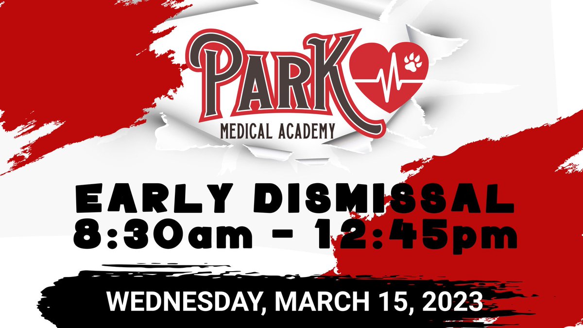 All students will dismiss at 12:45 p.m. There will be no after-school activities, including Extended Day. Please be sure to make arrangements to have your child picked up at 12:45 p.m.