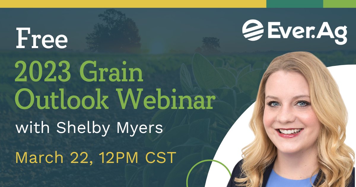 _EverAg's tweet photo. Join our Grain Markets Intelligence Director, Shelby Myers on March 22 at 12PM CT for a FREE webinar discussing pressing issues in the grain market as planting season unfolds. Register here: https://t.co/ztllLiu0bL https://t.co/hcd7p5Rx6f