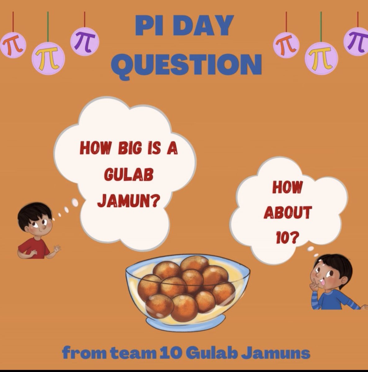 Happy Pi Day everyone! 
Math is better with Pis, pies, and Gulab Jamuns

#childrensmathfiction #storytellingmath #pidaybook #pidaykidsbook #santaclaraauthor #cupertinoauthor #bayareaauthor #mathmadefun #countingbook #happypiday 

#10gulabjamuns is on Amazon