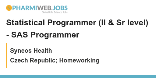 PharmaNews_Jobs's tweet image. Statistical Programmer (II &amp;amp; Sr level) - SAS Programmer - bit.ly/3yKrekR

Do you have a knack for programming with SAS? We are looking for a Statistical Programmer (II &amp;amp; Sr level) to join our team! #StatisticalProgrammer #SASProgrammer #Programming