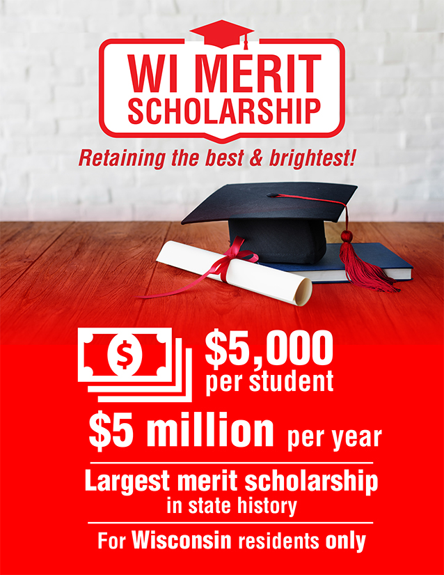 Keeping WI's best and brightest students in WI for college is a priority- they are our future leaders and entrepreneurs. I was happy to vote for a bipartisan bill today to continue funding for the WI Merit Scholarship