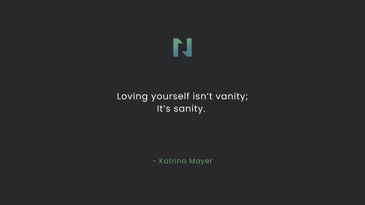 nspireapp's tweet photo. Loving yourself isn’t vanity; It’s sanity. 
- Katrina Mayer

#nspireapp #dailyquote #motivation #inspiration https://t.co/7fgRRhEu6x