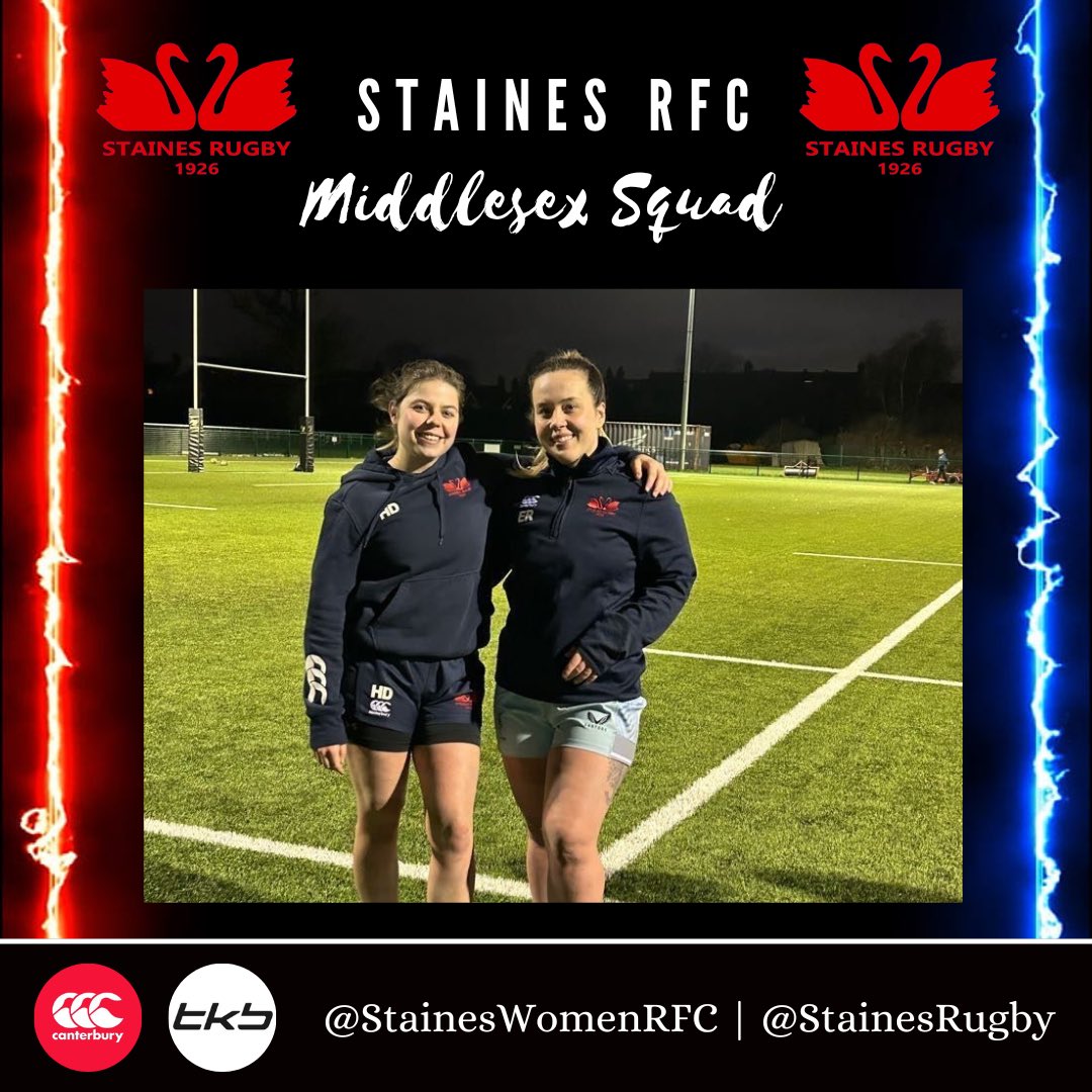 StainesRugby's tweet photo. 🚨 MIDDLESEX SQUAD 🚨

We are delighted to announce @staineswomenrfc players @_hannahlouise97 &amp; @ellie.rogerssss have been selected to represent @MiddlesexRFU 

We hope you will join us in congratulating them both.

Devon V Middlesex 7th May
Middlesex V Dorset 21st May https://t.co/GFrDAVykJT