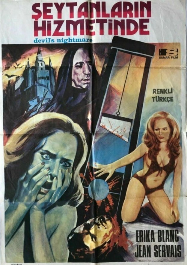 TheFilmFair's tweet photo. Turkish movie poster for #TheDevilsNightmare (1972 - Dir. #JeanBrismée) #ErikaBlanc #JeanServais #DanielEmilfork https://t.co/OdU3YXkyXE