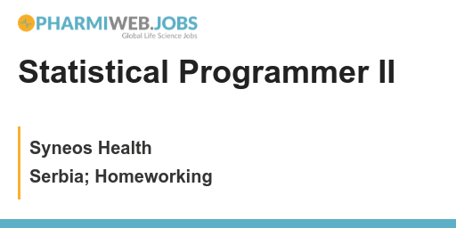 PharmaNews_Jobs's tweet image. Statistical Programmer II - bit.ly/404w08C
Are you an experienced #StatisticalProgrammer? #Pharmiweb is looking for a Statistical Programmer II - use your skills to help us make a difference! Apply now: pharmiweb.jobs/job/1578405/st… #Statistics #Programming