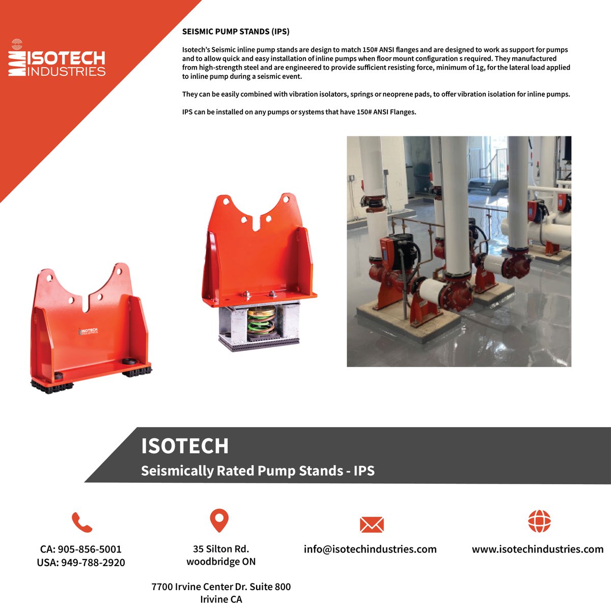 IncIsotech's tweet photo. SEISMIC PUMP STANDS (IPS)

Please visit our Website or contact ISOTECH for more information.
https://t.co/NVKQ9EAu5x
Canada;
Phone: 905-856-5001
USA;
Phone: 949-788-2920
#isotechindustries #coolingtowerbase #Airsprings #seismicequipmentrestraintbrackets #vibrationisolation https://t.co/5W6xnWE4tz