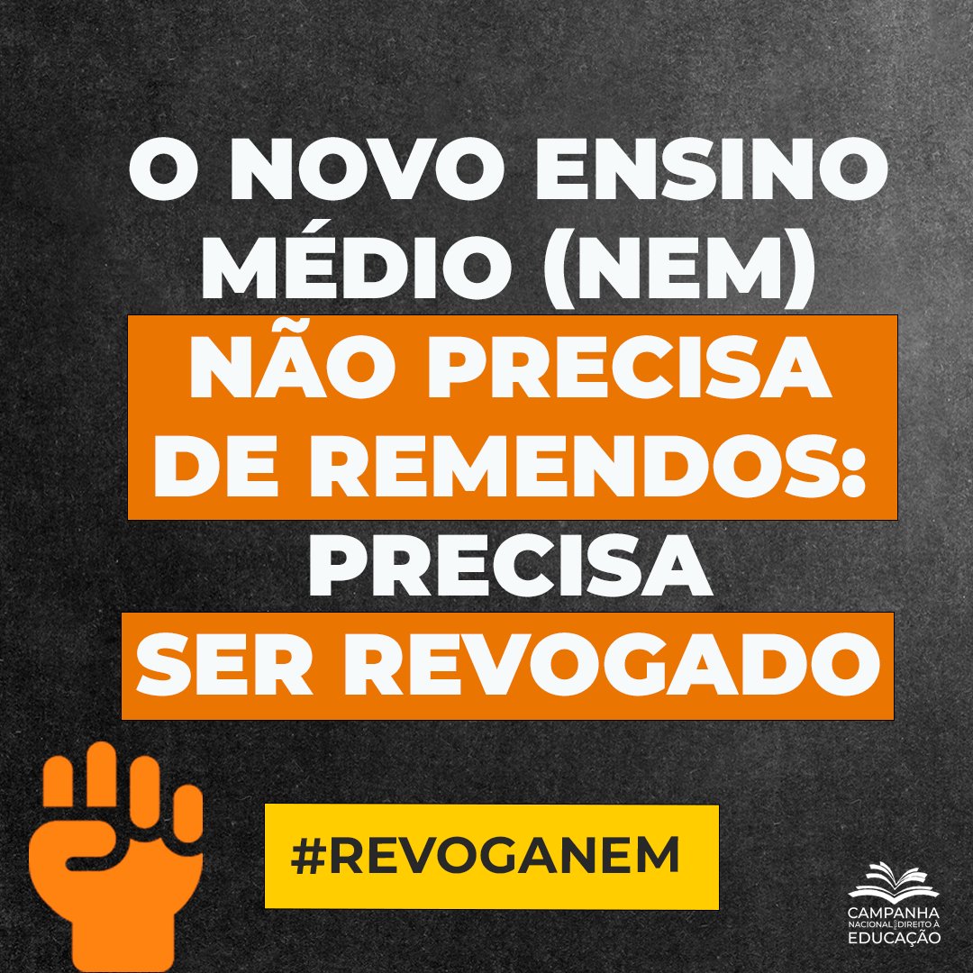 Defendemos a suspensão da Portaria 521/2021 e do Enem do Novo Ensino Médio agendado para 2024.                                                                               
campanha.org.br/acervo/carta-a…
#RevogaNEM