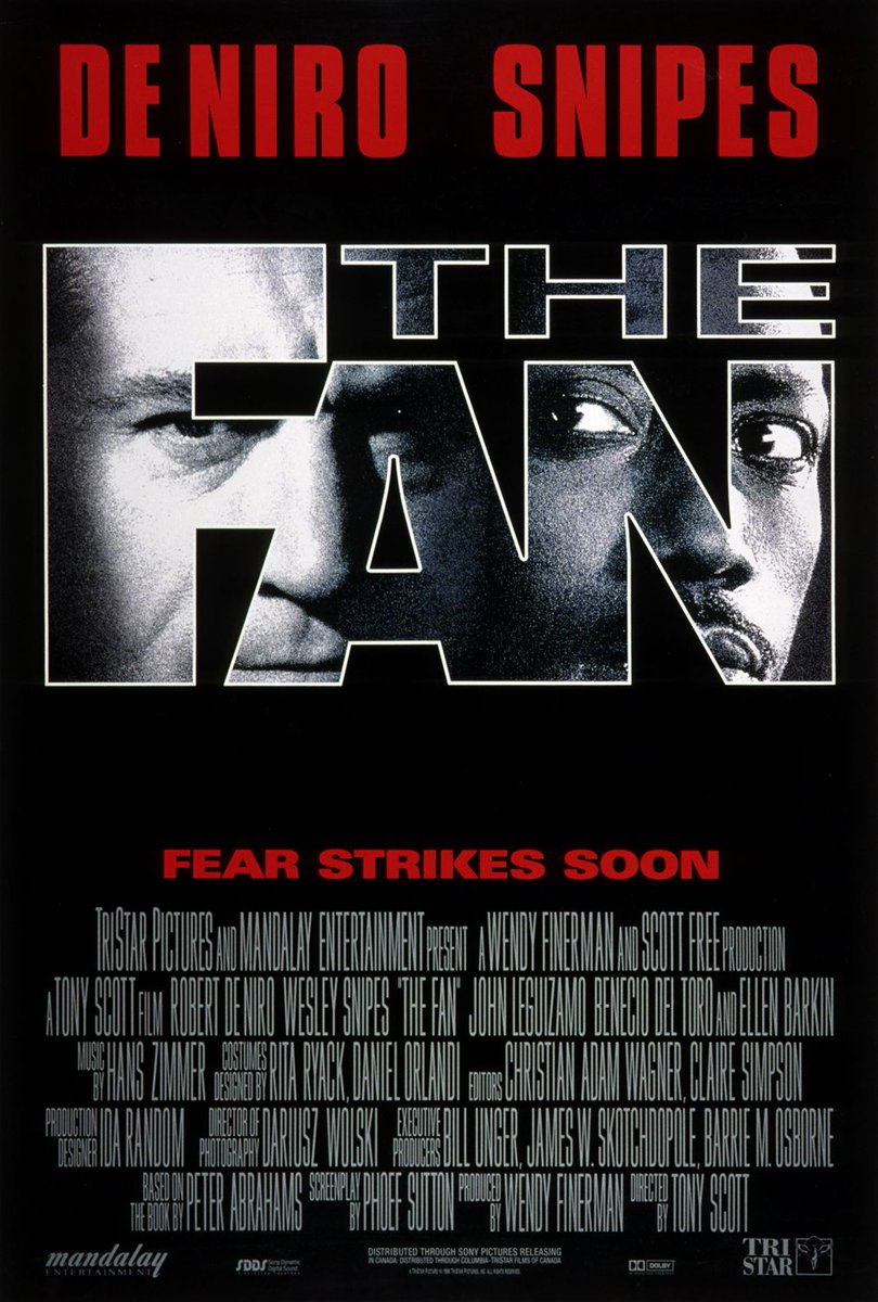 ericmalcolm's tweet photo. Now watching: The Fan ('96)
A menacing Gil (De Niro) stalks his favorite baseball player Bobby Rayburn (Snipes), when all along he should have just embraced the Latin greatness that was Juan Primo (Benicio del Toro). Also starring Ellen Barkin, and John Leguizamo. #RipPrimo https://t.co/YqSdTQKKBu
