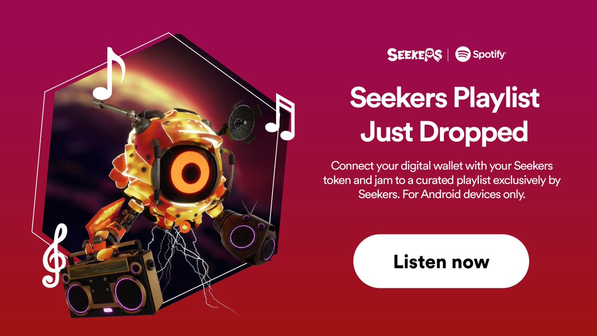 seekers_xyz's tweet photo. It's time to turn up the volume and vibe with us! 🎧🎶 

Today we are launching an extra special, token-enabled playlist for Seeker Holders!

The Vibe Archives is now live in partnership with @Spotify 🎉 

Follow the link below to start listening! 
🔗 https://t.co/nGX3z4KUKC https://t.co/o57FySMKmH