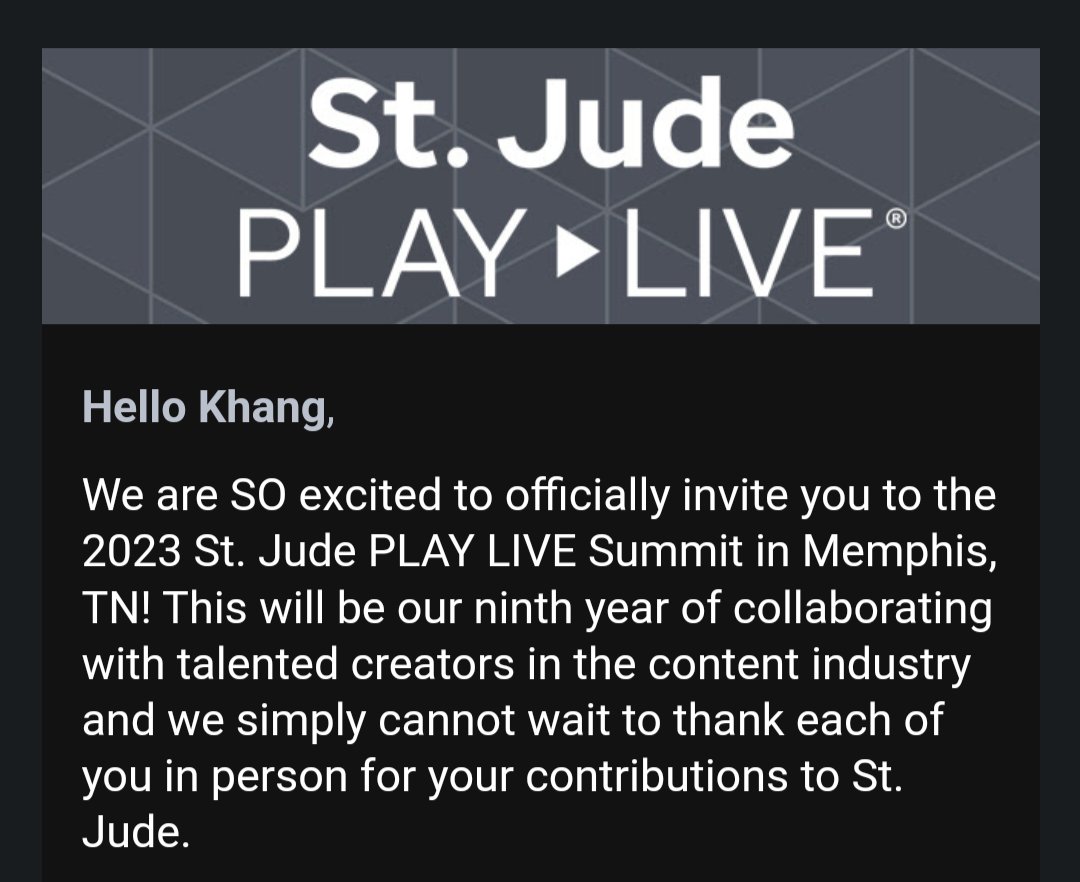I just spat out my drink after getting this. I'm honored @StJudePLAYLIVE!