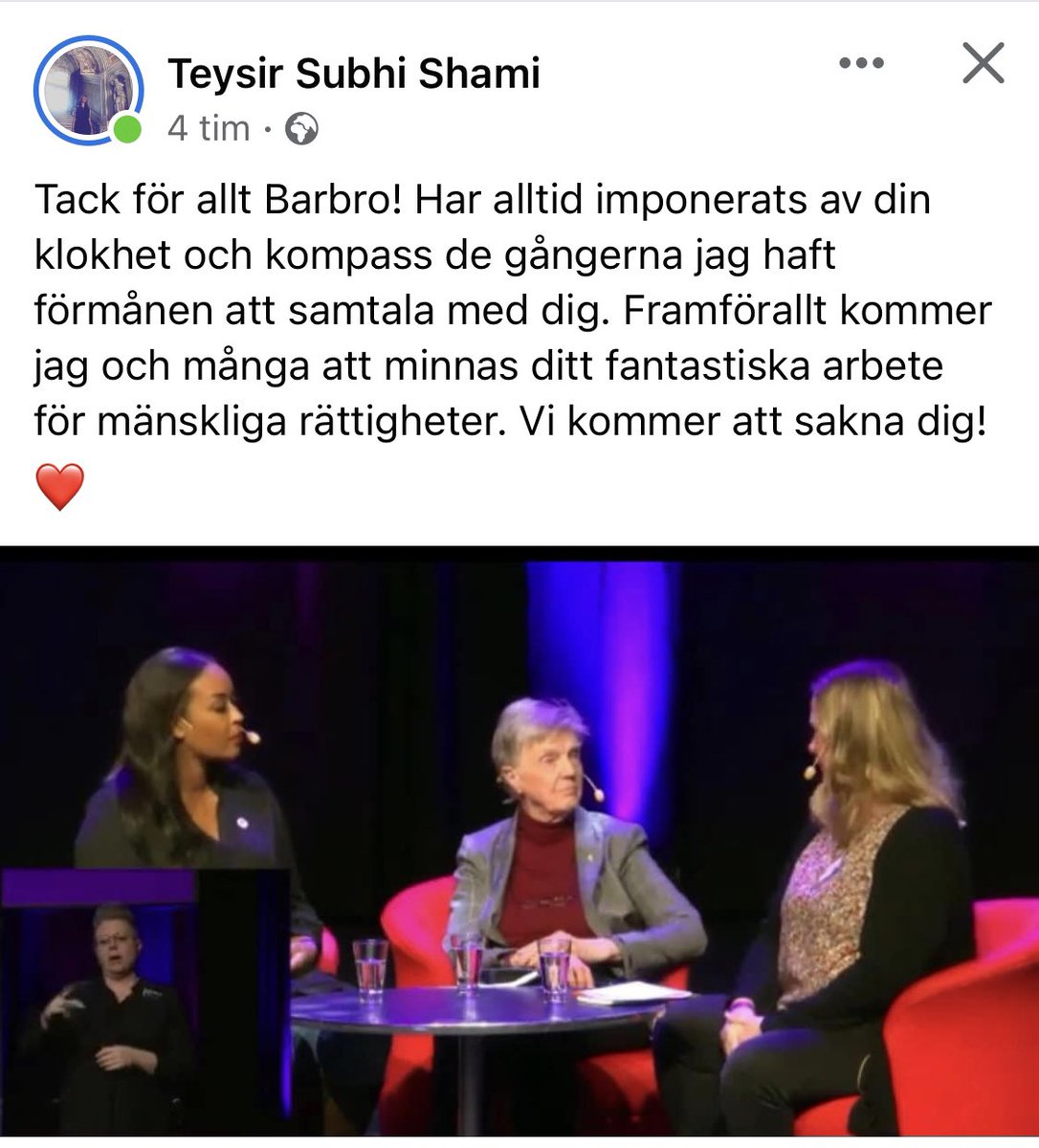 Feministerna's tweet photo. En av vår tids viktigaste politiker vad gäller mänskliga rättigheter och särskilt då #SRHR #fempol har gått bort. Vila i frid Barbro Westerholm💗🌈 https://t.co/7UZTmSD6w3