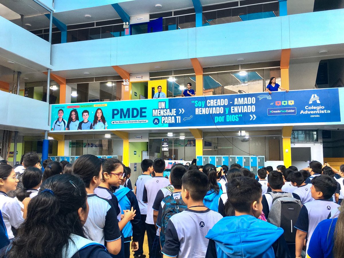 🔰Lanzamiento del PMDE 2023-2024 
"Un mensaje para tí" 💬, es el lema del Plan Maestro de Desarrollo Espiritual para este año, presentado de manera oficial a nuestros estudiantes, donde podrán conocer más sobre los mensajes de amor e identidad que la Biblia tiene para ellos. 📖💙