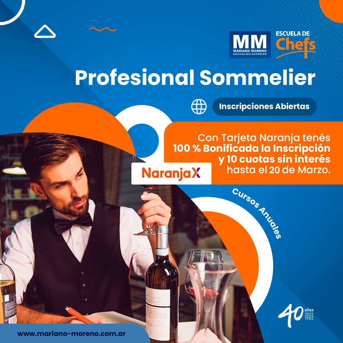 #ProfesionalSommelier 🍷

🧡 100% de bonificación en la matrícula más 10 cuotas sin interés utilizando Tarjeta Naranja.
Exclusivo para el curso de Profesional Sommelier.
💯 Tenés hasta el 20 de marzo para adquirir este descuento.

📲 Info👉 buff.ly/3vm7GAD