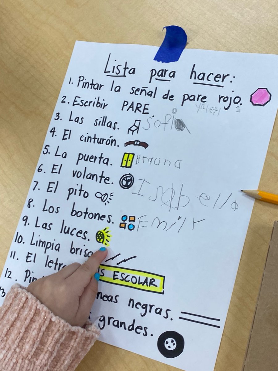 During the box study students made a plan to create a bus. This is a list of to dos children signed up to complete. Countless opportunities to Learn ALL DAY, EVERYDAY with Ms Gonzalez! #HighQualityPreK @nplain_schools @NPSD_StonyBrook <a href="/NPSD_Bil_ESL_WL/">Regina Acevedo</a> <a href="/TeachStrategies/">Teaching Strategies</a>