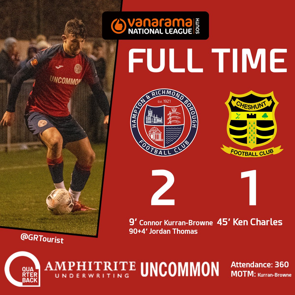 90+9' FULL TIME!!!

WOW! Jordan Thomas with his second goal in two games hands us all three points in the dying seconds!

🦫2-1🟠

#HRBFC 🔴🔵
Listen Live 📻 hrbfc.live
