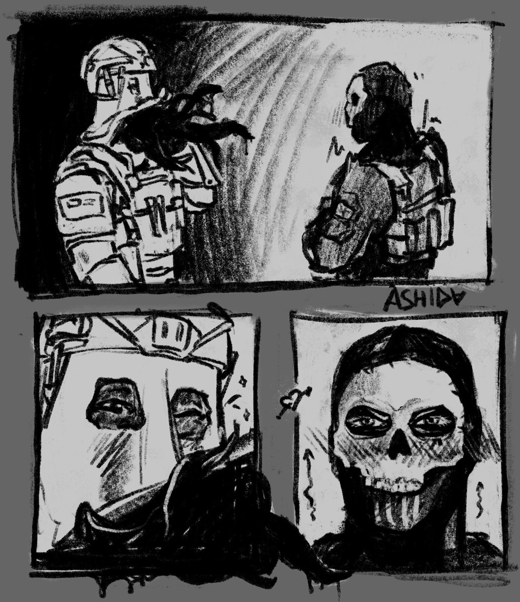 art_AshidA's tweet photo. the first attempt to draw comics.. 

#König #Ghostmw2 #ghostkönig #MW2 https://t.co/atGghBCFHh