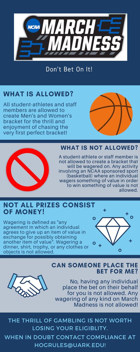 RazorbackRules's tweet image. Go ahead and fill out a bracket, just don't wager anything of value!