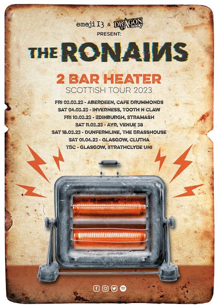 EDINBURGH/ABERDEEN/INVERNESS Turned out for The Ronains on our 2 bar heater tour 😍 up next The Brasshouse in Dunfermline with @dragon_soop @dunfermlinep